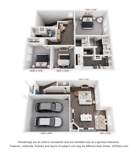 Caso Leander Luxury Rental Homes in Leander, Texas C2 Duplex Floor Plan